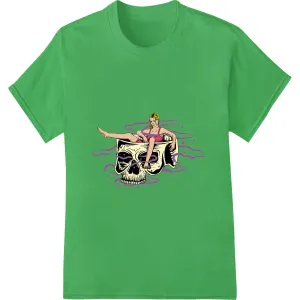 Edgy Skull Pinup DTF Print Heat Transfer by Super DTF
