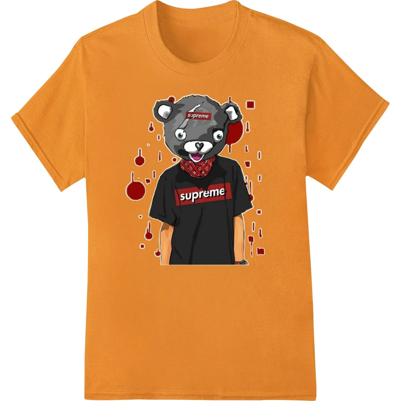 Edgy Supreme Teddy Bear DTF Print for Bold Streetwear Style