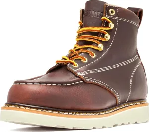 EverBoots Mens Work Boots for Men, Leather EverFit Lightweight Comfort Boot, Anti Slip & Shock Absorption, Soft Oil Grain, Goodyear Welt, Industrial Construction, Roofing, Electrician