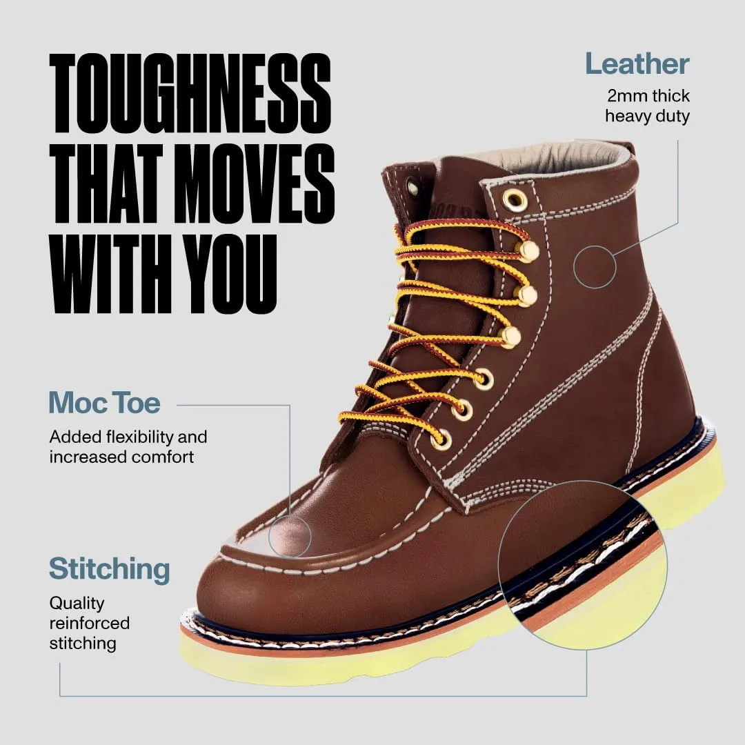 EverBoots Mens Work Boots for Men, Leather EverFit Lightweight Comfort Boot, Anti Slip & Shock Absorption, Soft Oil Grain, Goodyear Welt, Industrial Construction, Roofing, Electrician