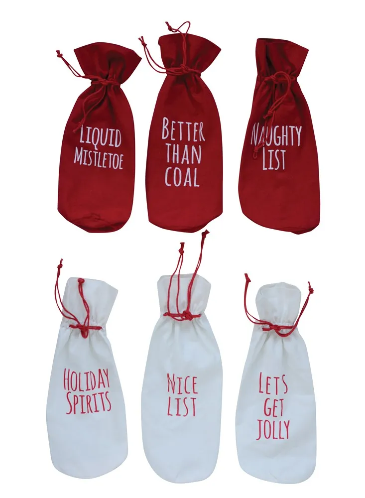 Fabric Drawstring Wine Bags