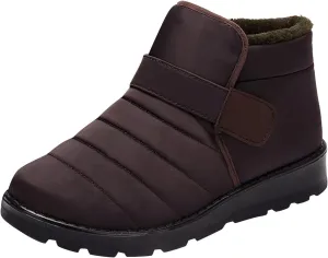Fall Boots Womens Lug Sole Platform Anti Slip Shoes Winter Waterproof Boots Snow Slip On Ankle Fur Lined Booties