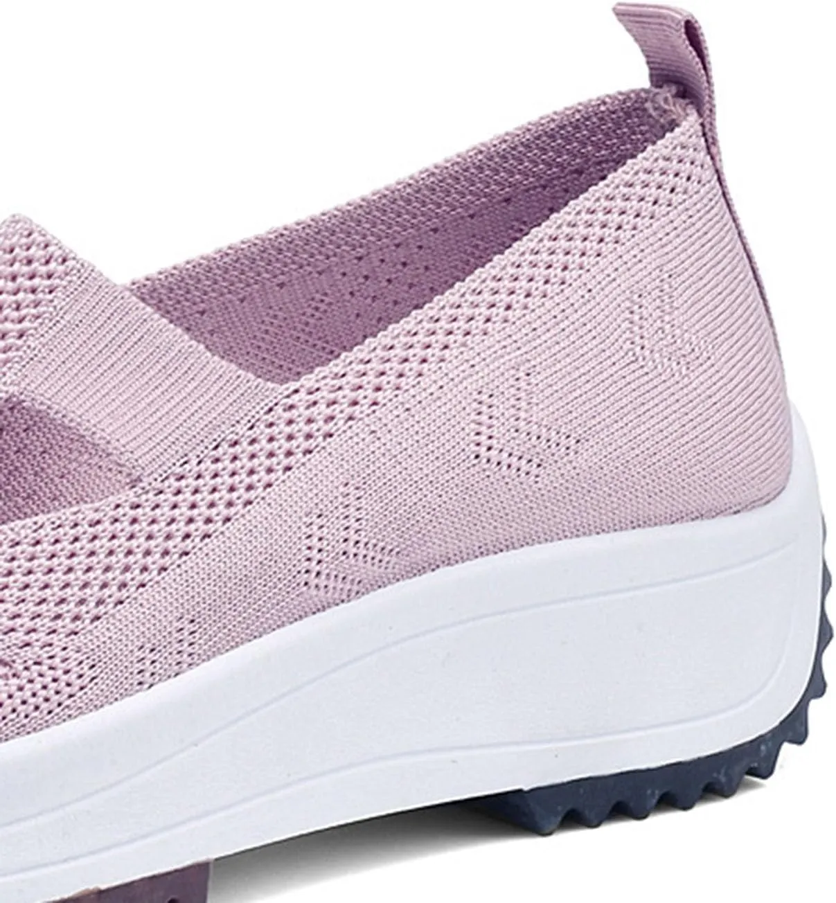 Fashion Summer Women Sports Shoes Flat Bottom Non Slip Mesh Hollow Upper Breathable Soft Slip On Low Top Platform Shoe