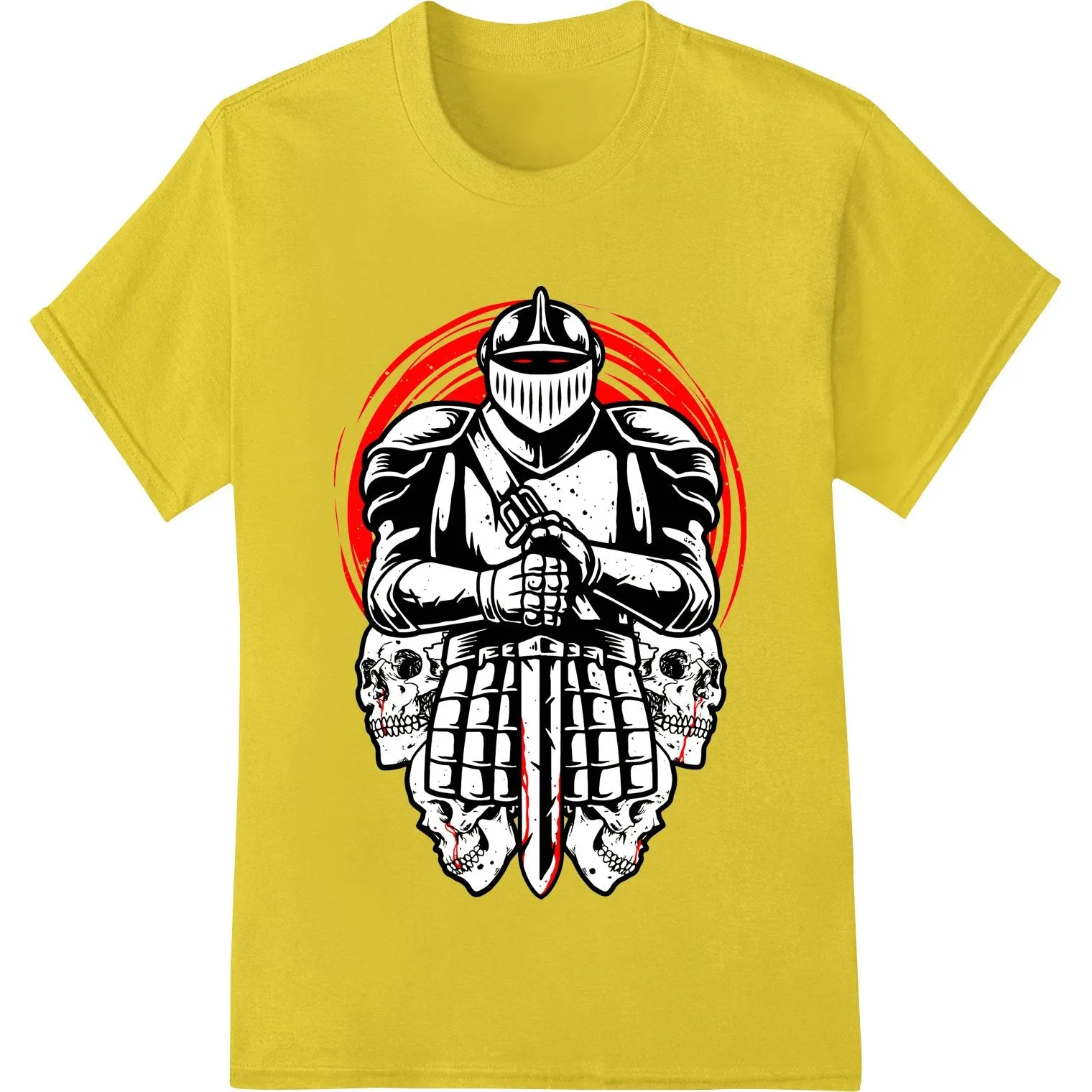 Fearsome Knight Skull - Edgy Medieval DTF Print Design