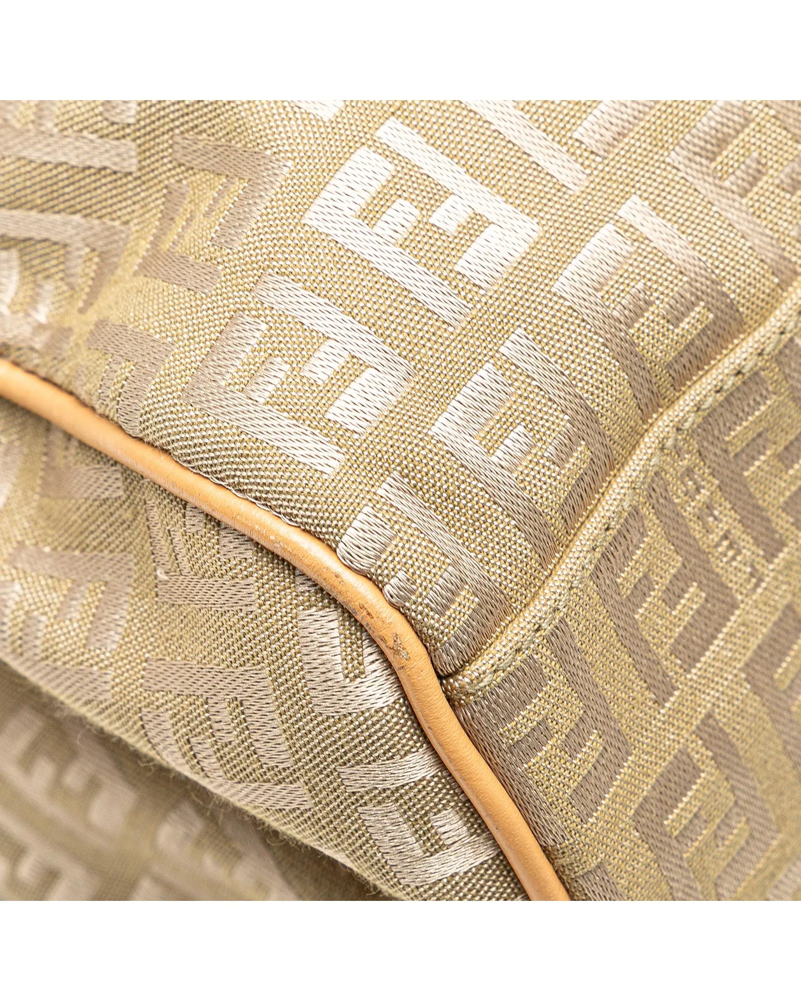 Fendi FF Canvas Shoulder Bag Beige