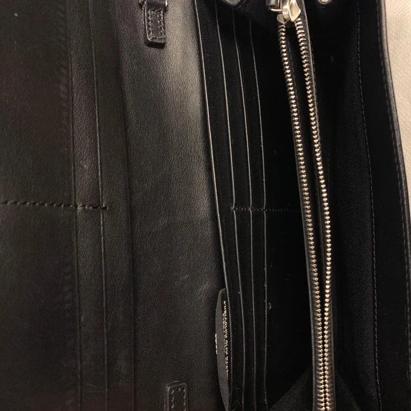 Fendi Monster Black Leather Chain Shoulder Bag Medium