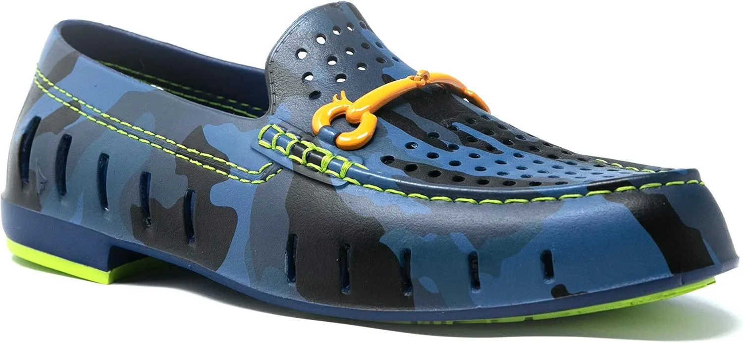 Floafers Chairman Bit Water Shoes, Blue Camo/Lime Green, 10