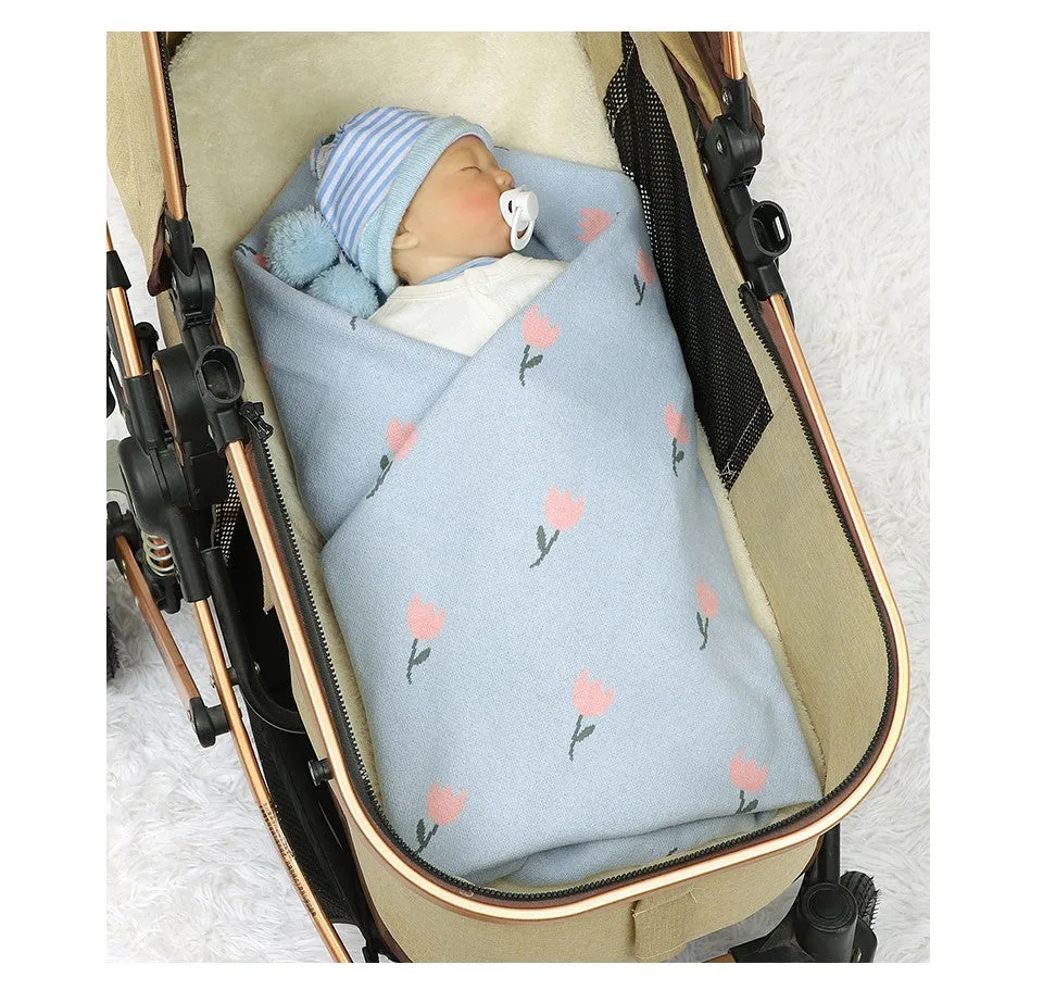Floral Baby Knitted Blanket