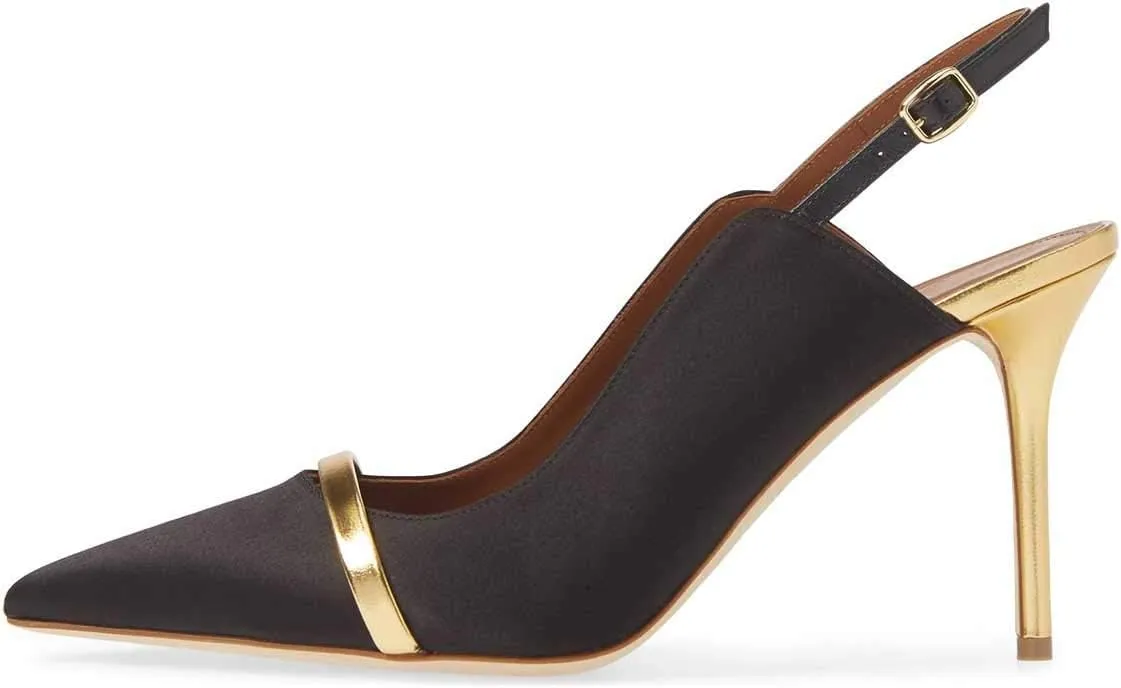 FSJ Women Classy Pointed Toe Thin High Heel Slingback Pump Office Prom Dress Shoes Size 4-15 US
