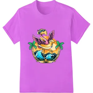 Funky Flamingo Beach Vibes DTF Print Heat Transfer