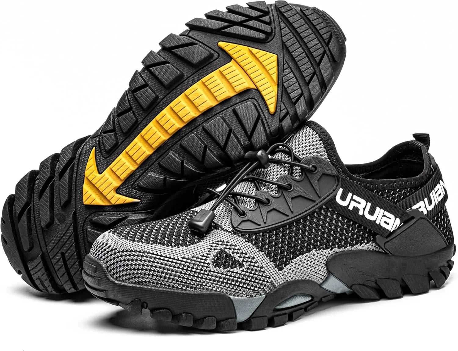 Furuian Steel Toe Shoes for Women Lightweight Breathable Comfortable Working Shoes Industrial Construction Shoes Slip Resistant Puncture Proof Black