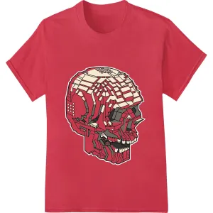 Geometric Skull DTF Heat Transfer - Edgy Abstract Design
