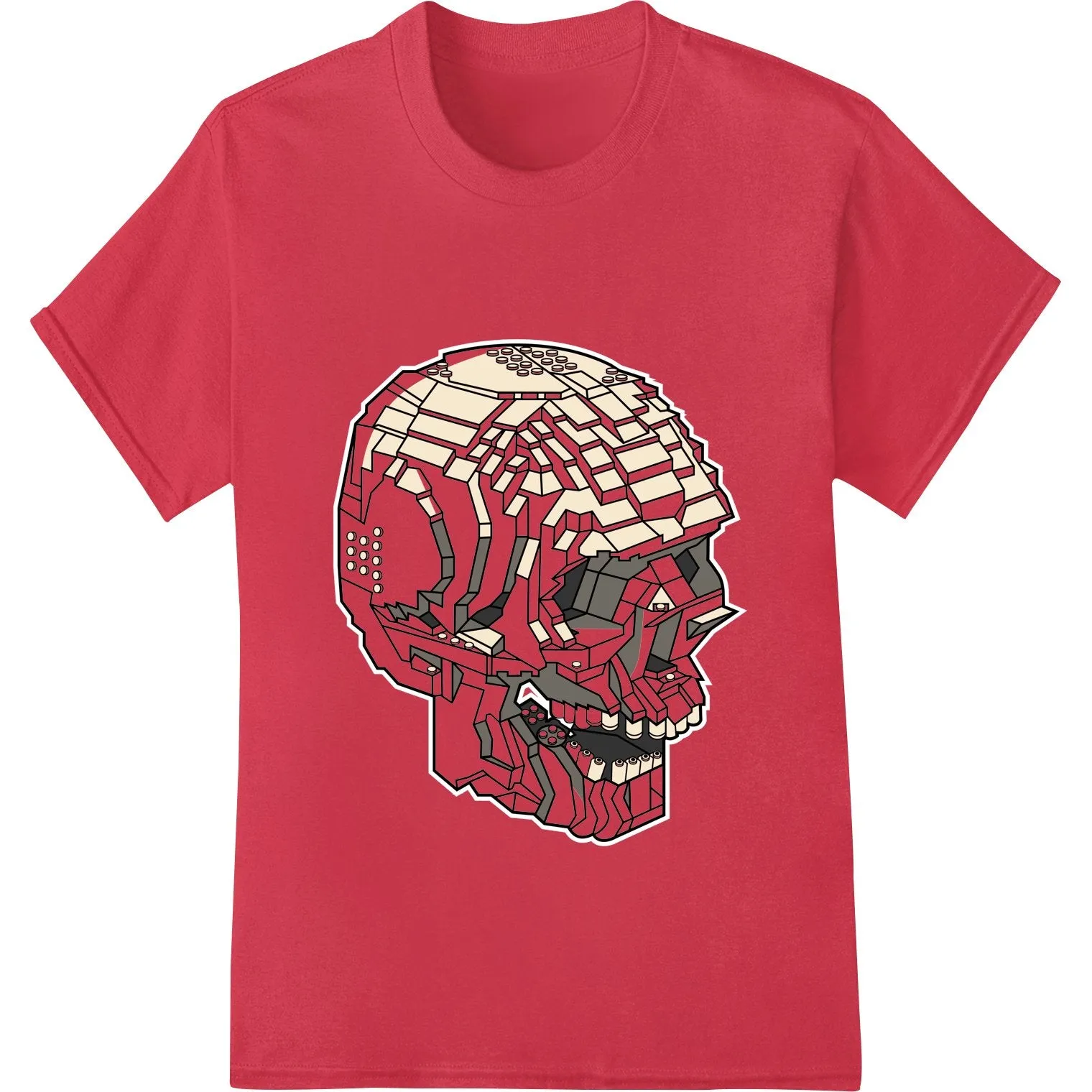 Geometric Skull DTF Heat Transfer - Edgy Abstract Design