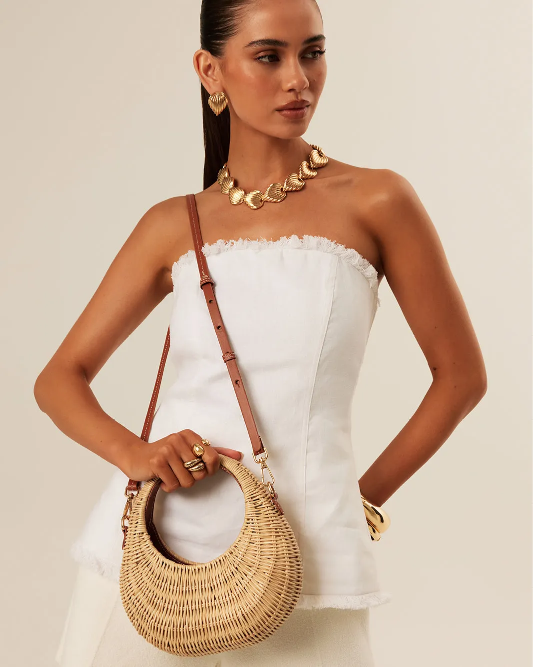GIANNA HANDLE BAG - NATURAL RATTAN