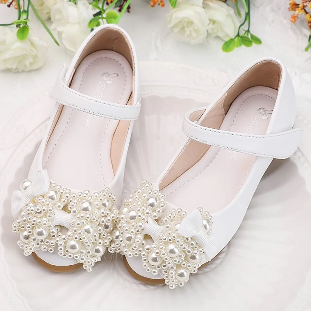 Girls Sparkle Mary Jane Ballerina Flat Glitter Low Heel School Princess Wedding Flower Dress Shoes for Toddler/Little Kid/Big Kid