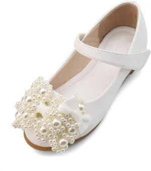 Girls Sparkle Mary Jane Ballerina Flat Glitter Low Heel School Princess Wedding Flower Dress Shoes for Toddler/Little Kid/Big Kid