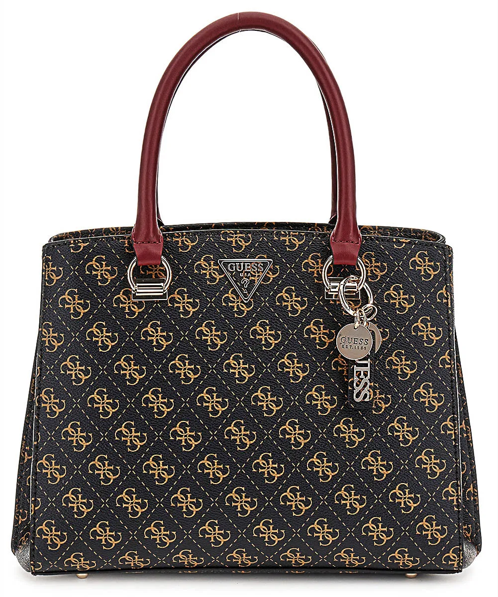 Guess Noelle 4G Girlfriend Satchel In Brown For Women