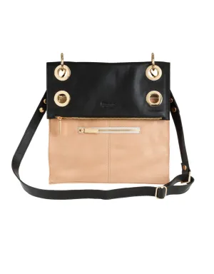 Hammitt Mark Bag in Black Out/Court Leather with Gold Hardware