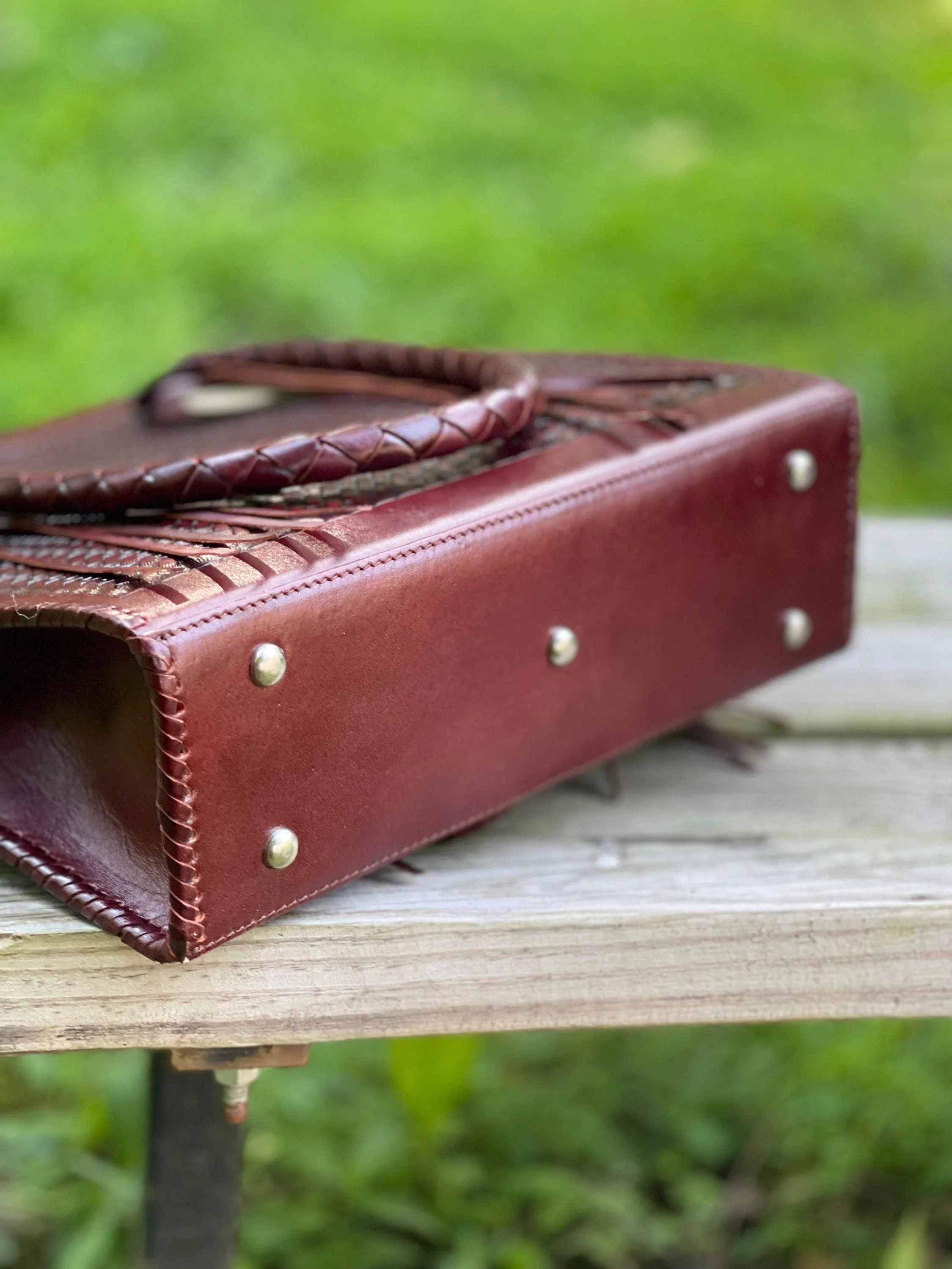 Hand-Tooled Leather Hobo Bag, "CORREAS SPIGAS" by ALLE