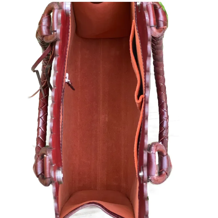 Hand Tooled Leather Tote Bag "CORREAS" by ALLE