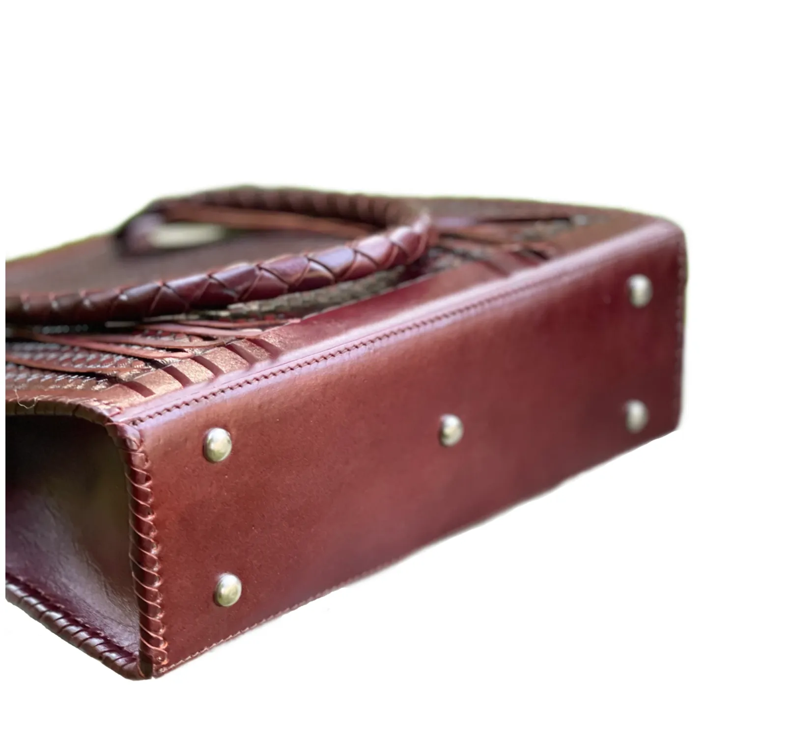 Hand Tooled Leather Tote Bag "CORREAS" by ALLE