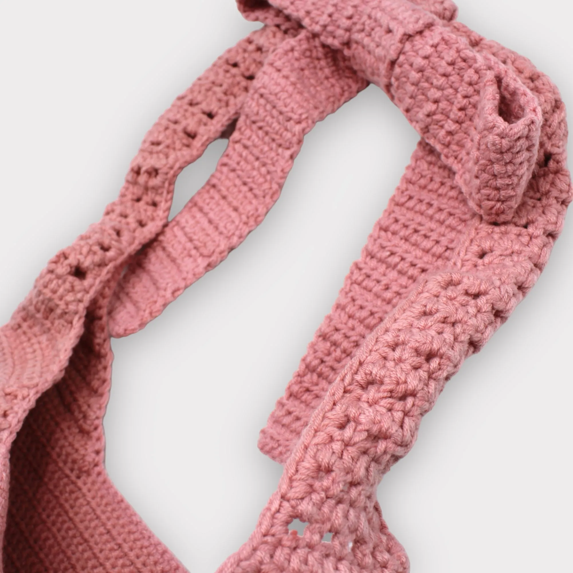 Handmade Crochet Tote Bag With Bowknot