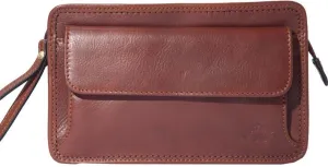 Katana Leather Brown Handy Wrist Clutch Bag