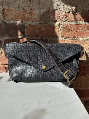 Kim White Seam Out Fanny Pack - Black Crosshatch
