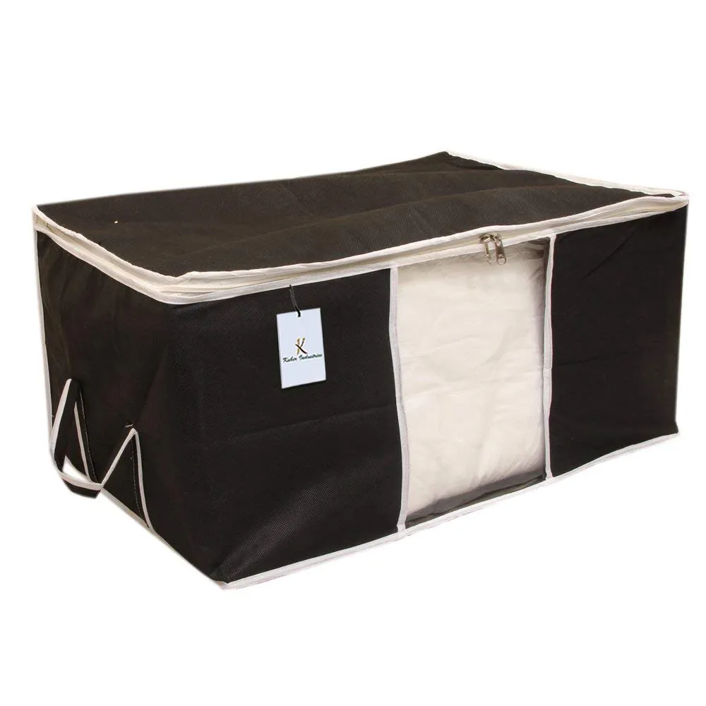 Kuber Industries 6 Piece Non Woven Underbed Storage Organiser Set, Extra Large, Black (CTSN048)