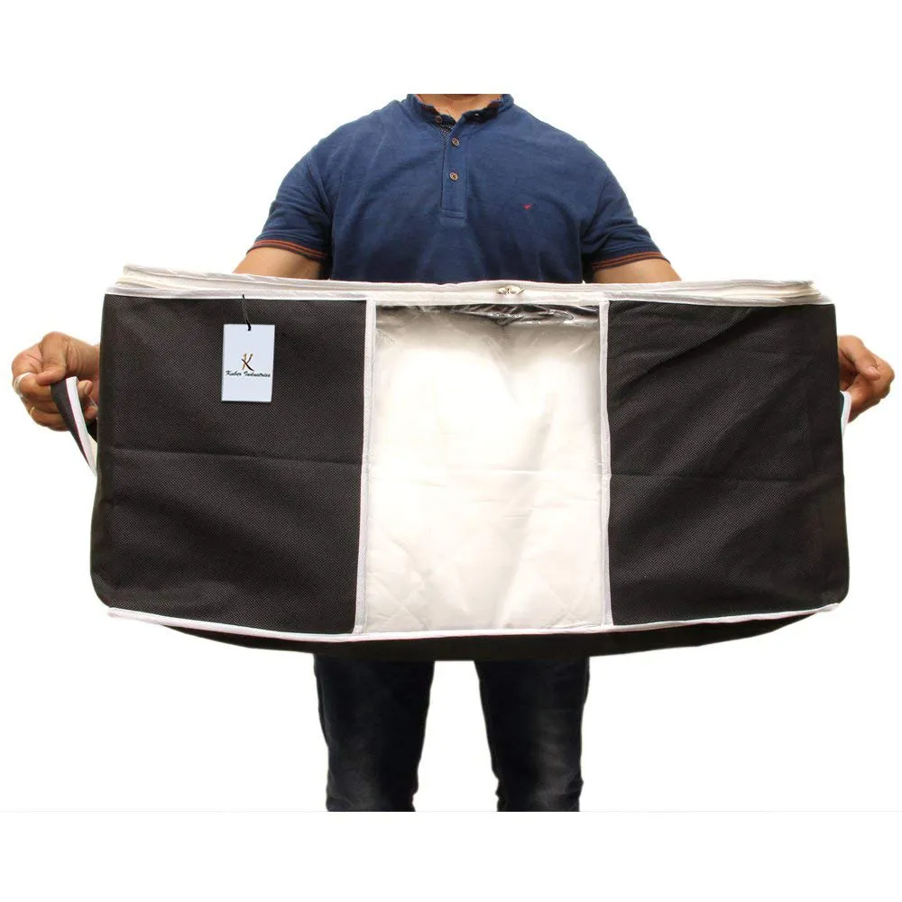 Kuber Industries 6 Piece Non Woven Underbed Storage Organiser Set, Extra Large, Black (CTSN048)