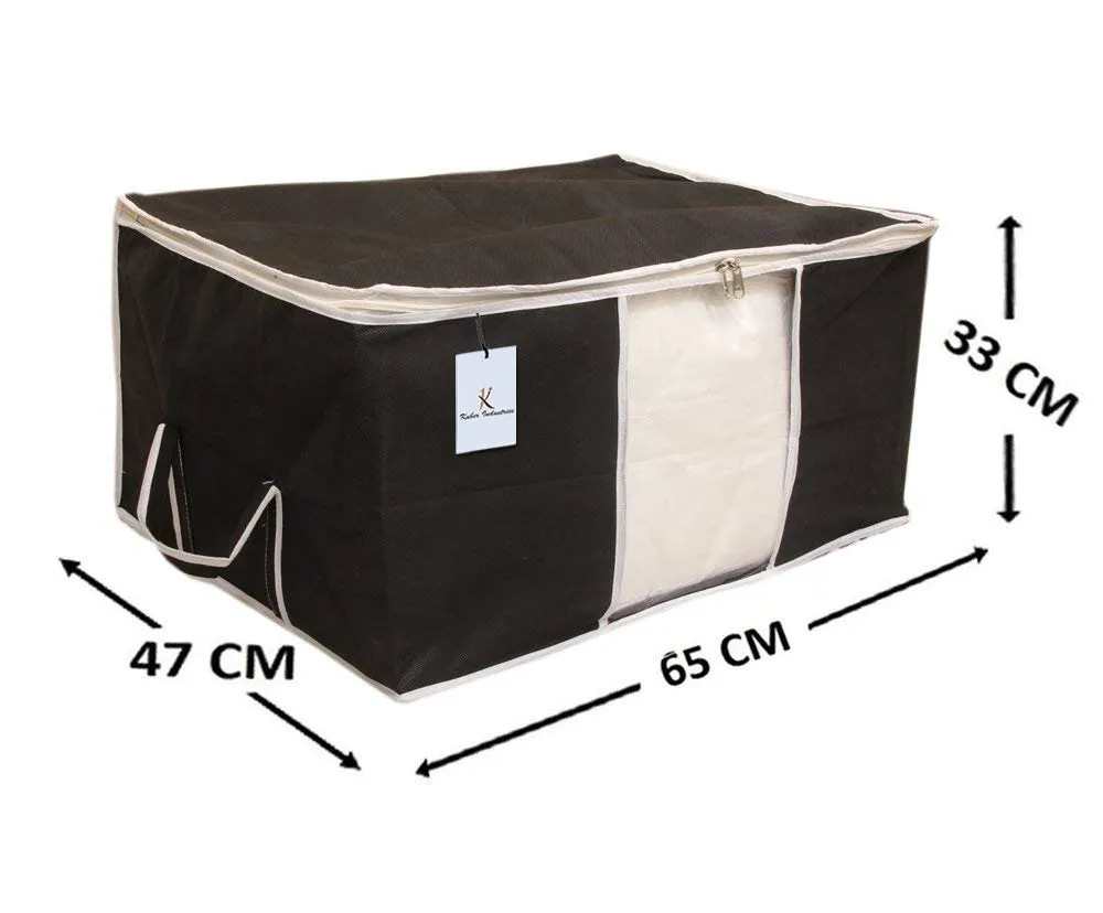 Kuber Industries 6 Piece Non Woven Underbed Storage Organiser Set, Extra Large, Black (CTSN048)