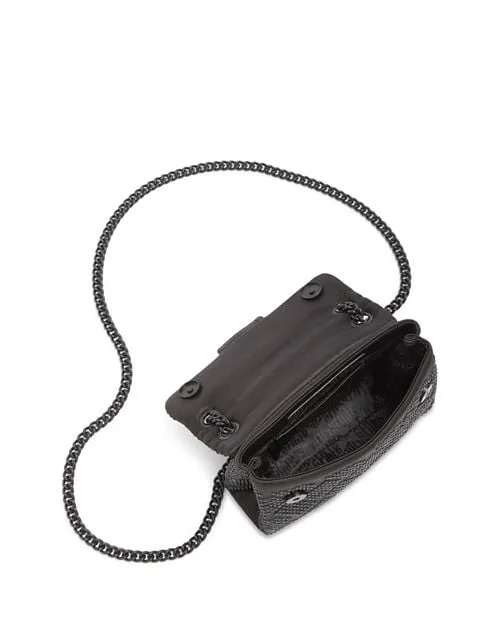 KURT GEIGER LONDON Embellished Satin Kensington Mini Crossbody Bag in Black