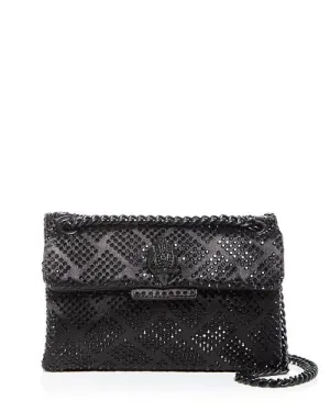 KURT GEIGER LONDON Embellished Satin Kensington Mini Crossbody Bag in Black