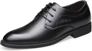 LAZIRO Men's Leather Shoes Genuine Leather Business Dress Men's Shoes Youth Fashion Pointed Toe Wedding Shoes