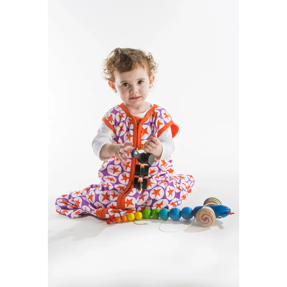 Lightweight Sleep Bag | Purple/Orange Stars
