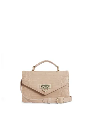 Loxley Mini Cross Body Bag - Blush Croc Print Leather