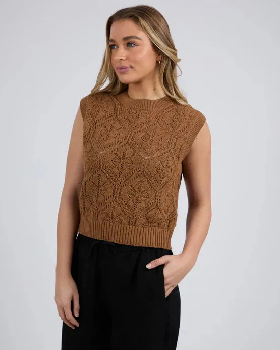Luna Knit Vest - Tan