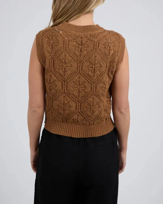 Luna Knit Vest - Tan