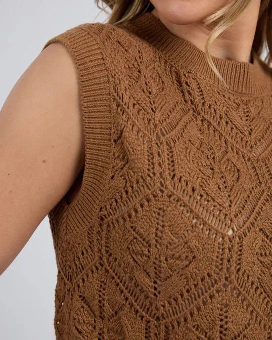 Luna Knit Vest - Tan
