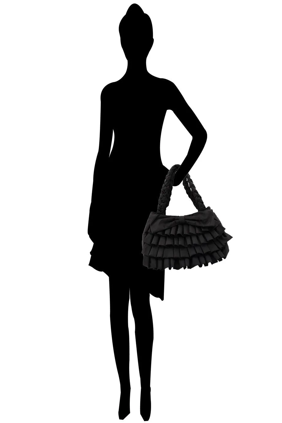 MELODY Black Ruffled Bag