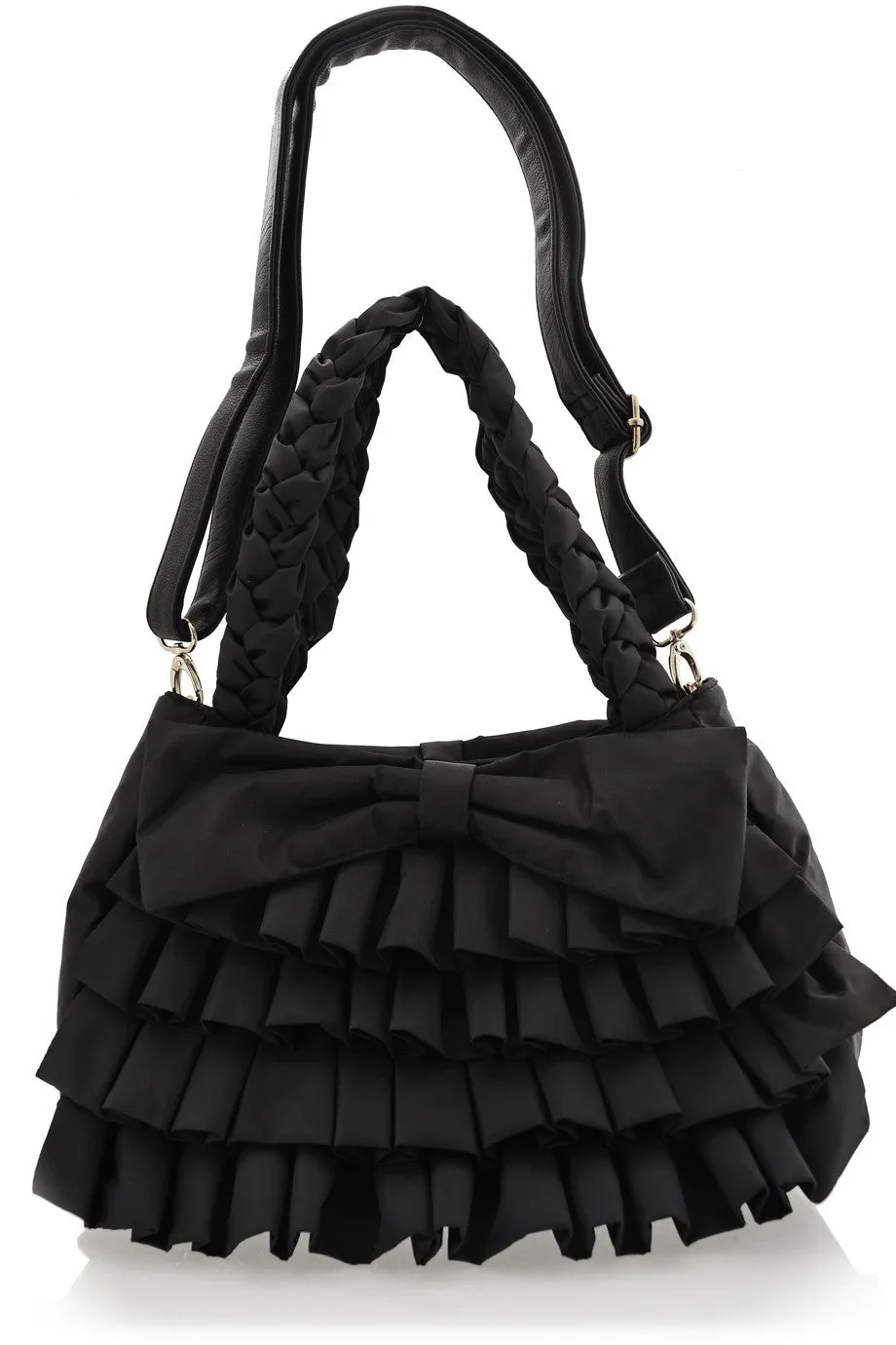 MELODY Black Ruffled Bag