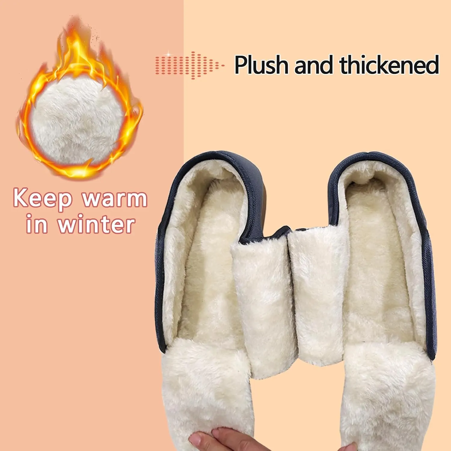 Men Women Diabetic Shoes, Edema Footwear, Adjustable Magic Stickers Cotton Winter Shoes for Swollen Feet, Wide, Foot Diseases, Arthritis, Big Toes, Valgus, Deformed, Post Op