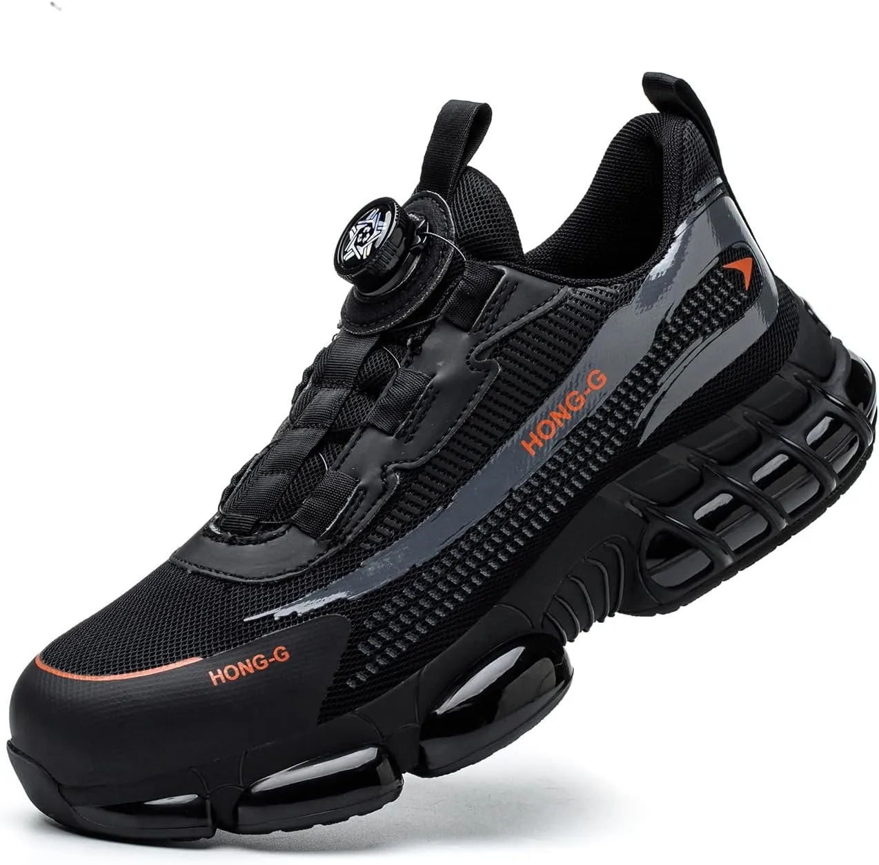 Men's Work Safety Shoes with Rotating Buckle Steel Toe Protection, Puncture Resistant, Breathable, Lightweight Protective Shoes for Women's Work Safety Shoes
