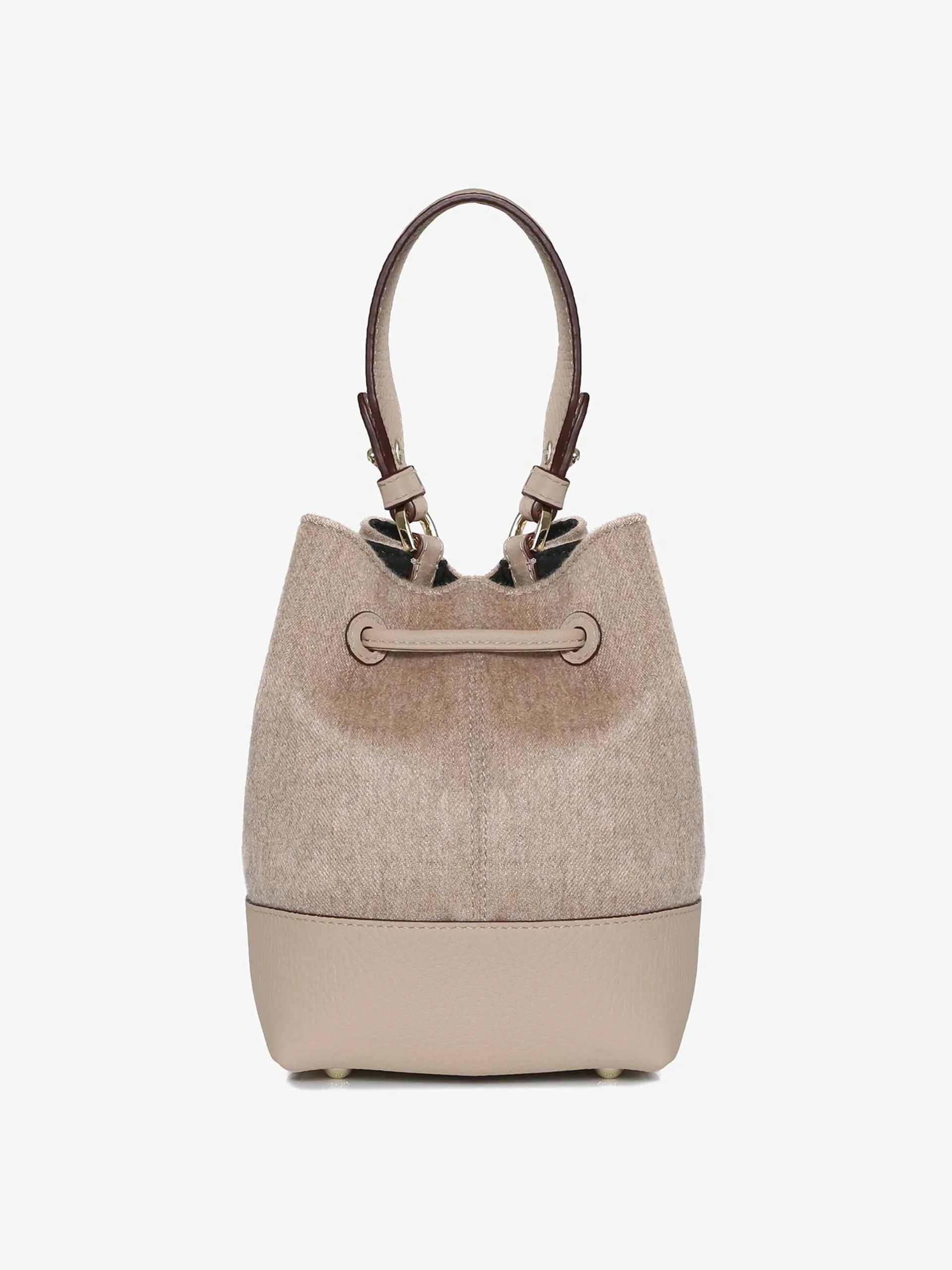 Mushroom Lana Osette cashmere blend top handle bag