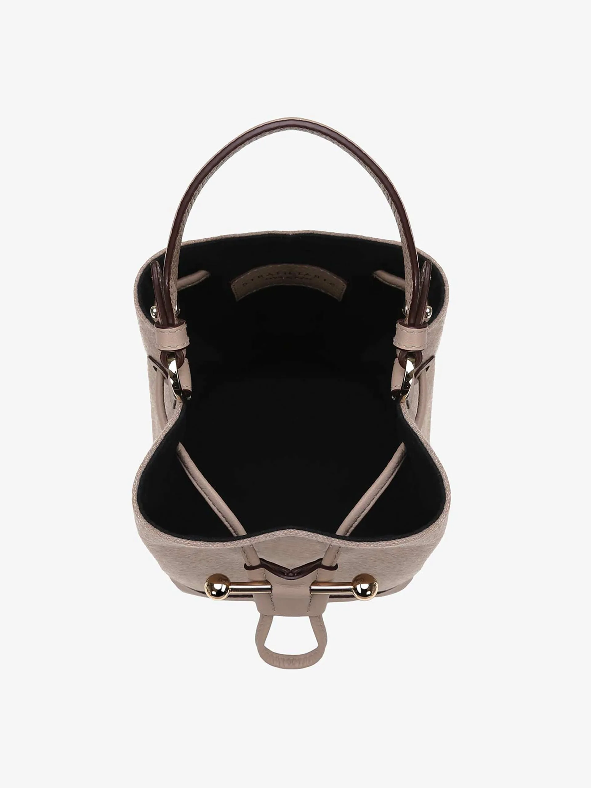 Mushroom Lana Osette cashmere blend top handle bag