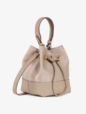 Mushroom Lana Osette cashmere blend top handle bag