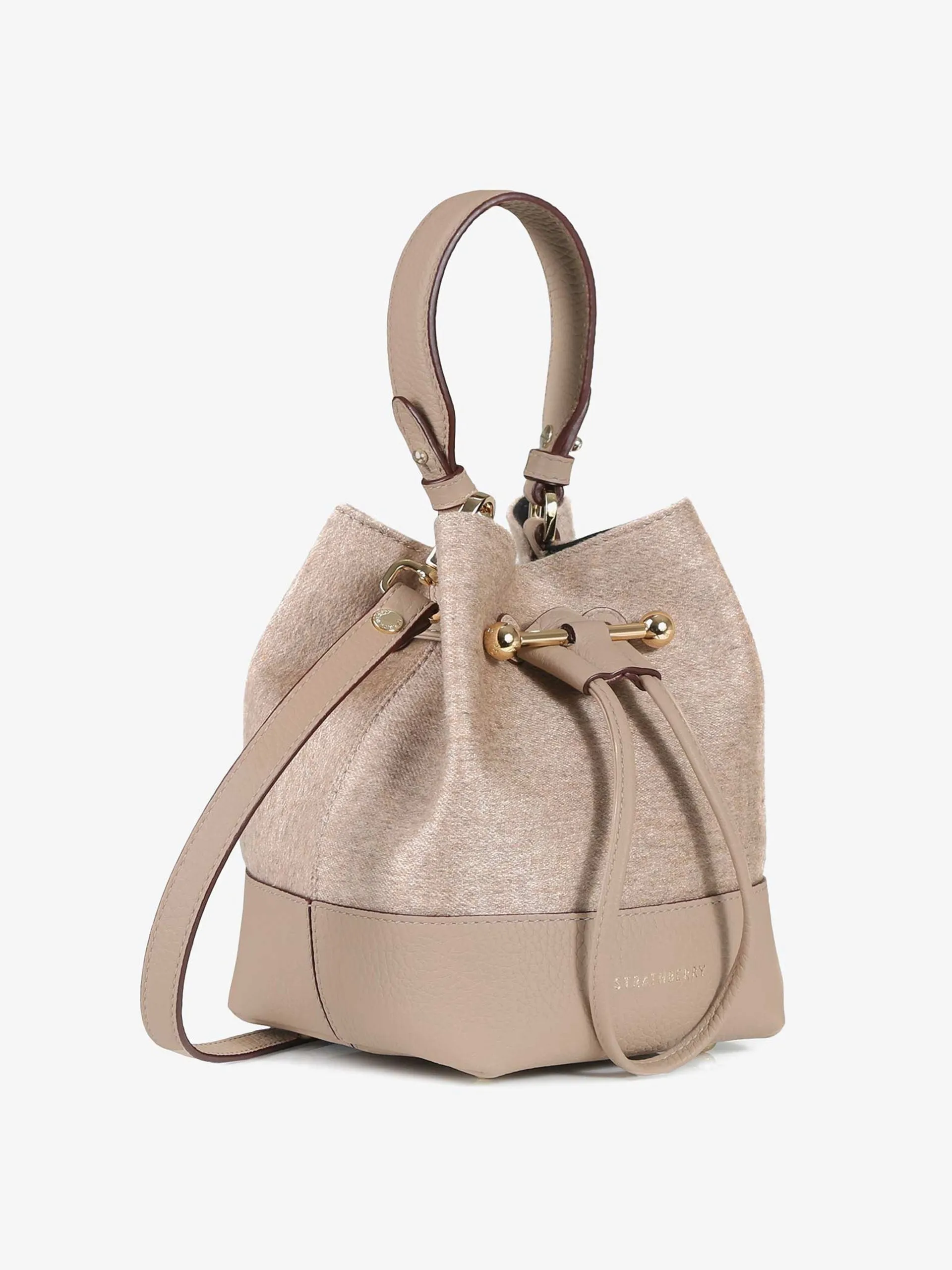 Mushroom Lana Osette cashmere blend top handle bag