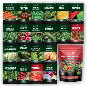 NatureZ Edge - Heirloom Vegetable Seeds - 20 Varieties