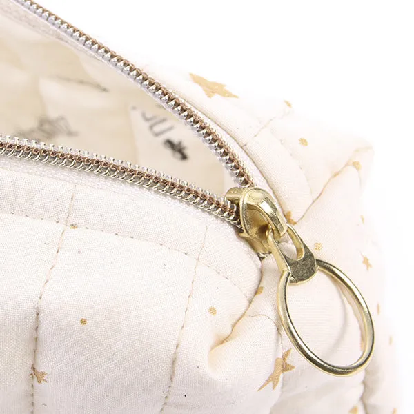 Nobodinoz Travel Vanity Case - Gold Stella / Natural