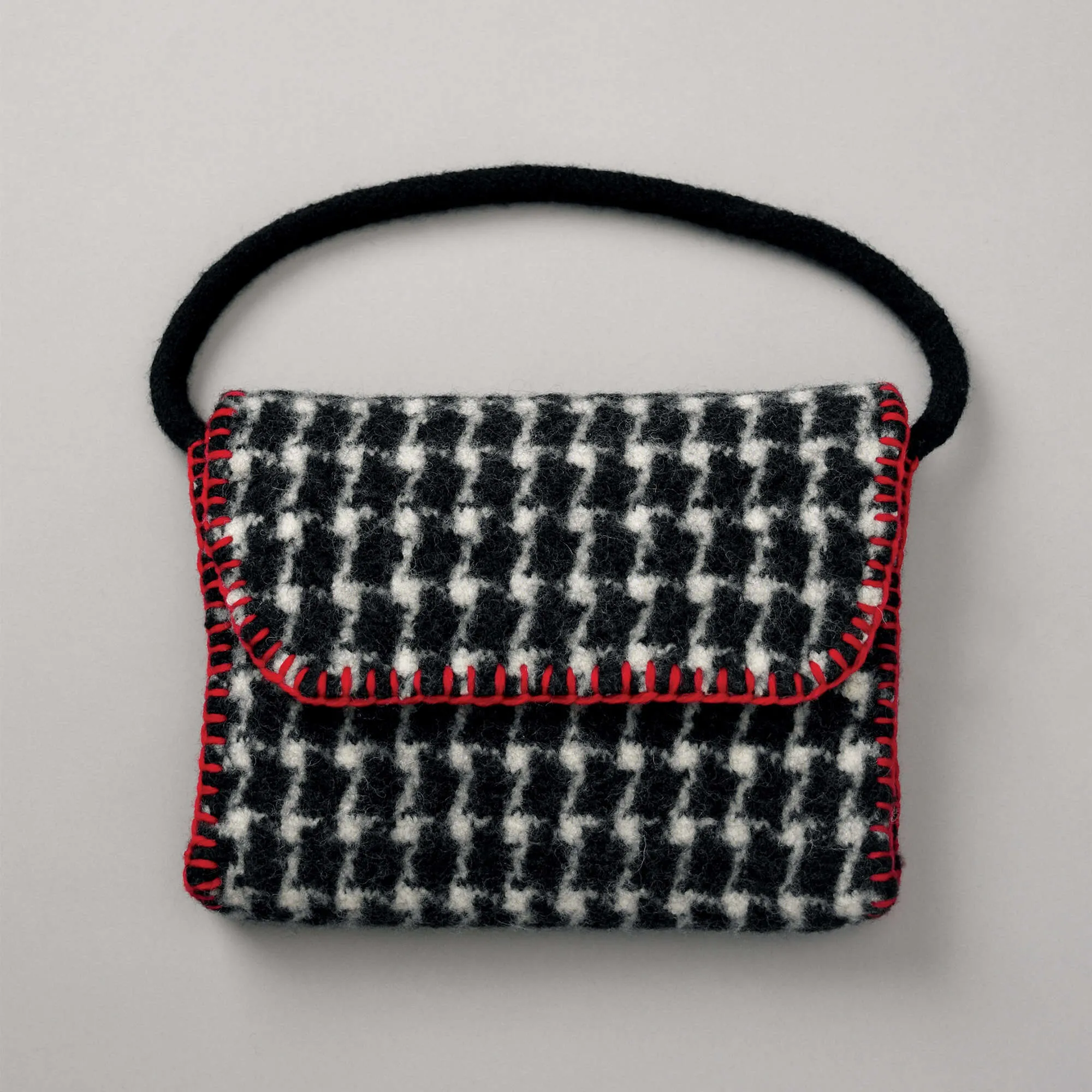 Patons Knit Felted Houndstooth Bag